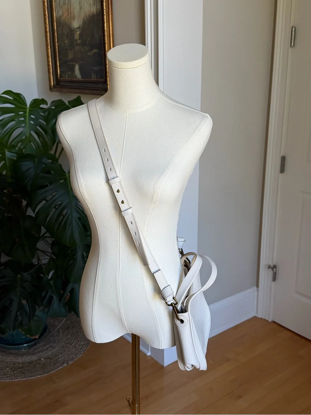 Madewell White Leather Top Handle Crossbody Bag NWT